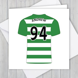 Biglietto d'auguri personalizzato per maglia da calcio - 94° compleanno, ricordo unico / Lui, Uomini, Ragazze, Ragazzi, Papà, Figlio, Figlia, Nipote, Fratello
