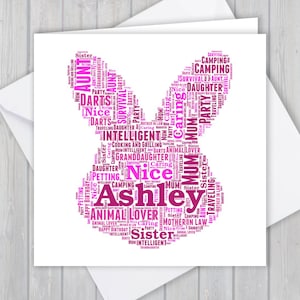 Lapin Lapin personnalisé, Carte de vœux d’anniversaire, Anniversaire unique ou souvenir de remerciement | Femme, mari, maman, papa, fils, fille, ami