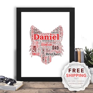 Personalisierter Fuchs, gerahmtes Wortkunstgeschenk, Andenken, Einzigartiger Druck, für Sie, Ihn, Freund, Ehemann, Sohn, Tochter, Mama, Mama, Papa, A5, A4, A3 Ani055