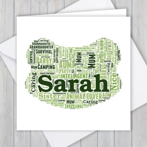 Personalised Frog, Birthday greeting card, Unique anniversary or thank you keepsake | Wife, Husband, Mum, Dad, Son, Daughter, friend,