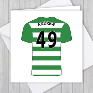 Biglietto d'auguri personalizzato per maglia da calcio - 49° compleanno, ricordo unico / Lui, Uomini, Ragazze, Ragazzi, Papà, Figlio, Figlia, Nipote, Fratello
