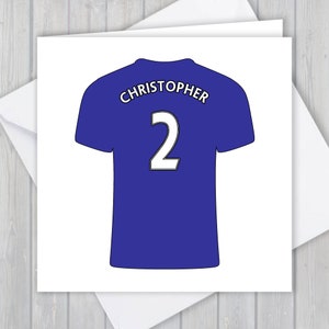 Personalisierte Fußball Shirt Grußkarte - Geburtstag, Vatertag | Ihn, Männer, Mädchen, Jungen, Papa, Sohn, Tochter, Enkel, Bruder, Neffe