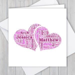 Double coeur personnalisé pour la Saint-Valentin, carte de voeux, unique, souvenir, pour elle, lui, mari, femme, fiancée, coup de coeur, petite amie, petit ami