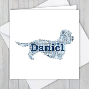 Personnalisé, Dandie Dinmont Terrier, Carte de vœux d’anniversaire, Souvenir de remerciement unique | Femme, Mari, Maman, Papa, Fils, Fille, promeneur de chiens