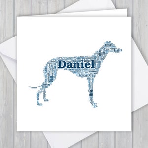 Personnalisé, Greyhound, Carte de vœux d’anniversaire, Souvenir de remerciement unique | Femme, Mari, Maman, Papa, Fils, Fille, ami, promeneur de chien