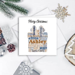 Gepersonaliseerd kerstcadeau, seizoenen wens kerstkaart voor de vakantieperiode. Op maat gemaakt, op maat gemaakt, aandenken | familie, vrienden, papa, mama