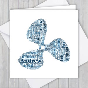 Cartão personalizado do marinheiro da hélice do navio. Adicione suas próprias palavras para criar uma lembrança exclusiva para seu filho, filha, mãe, pai ou namorado