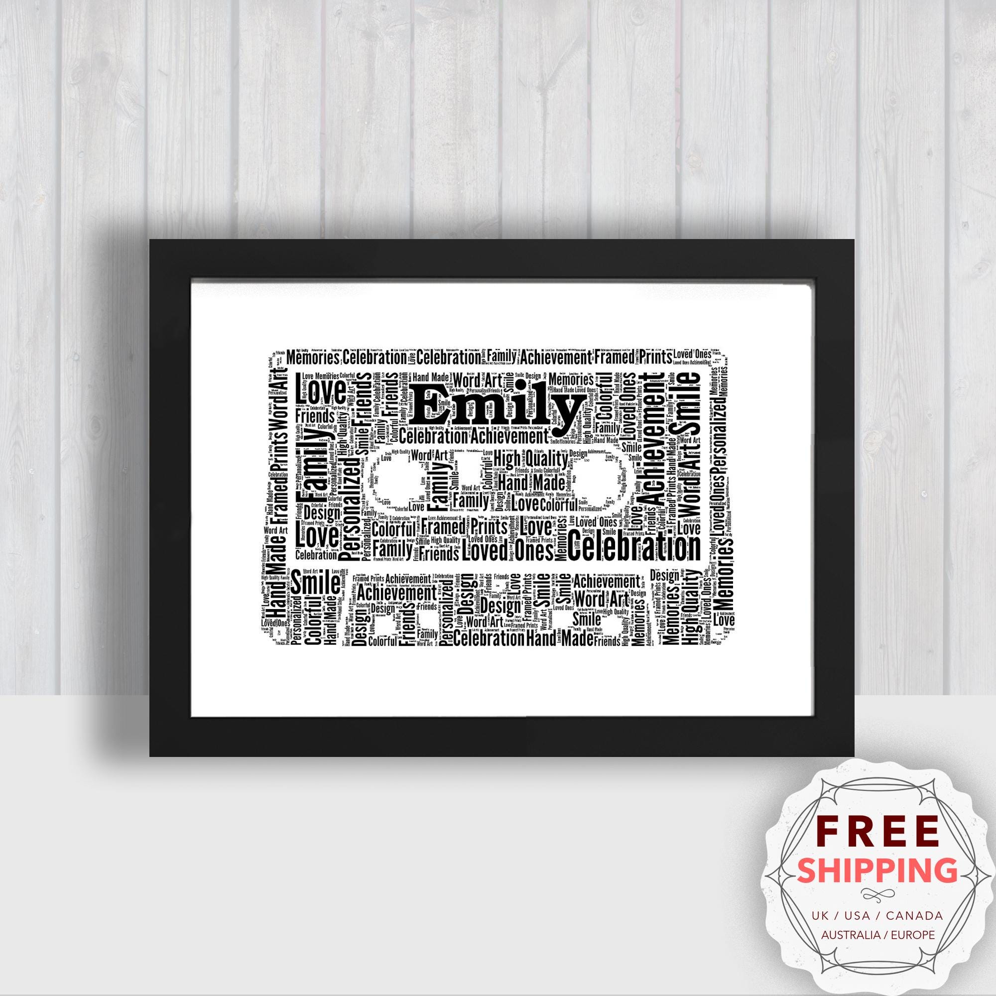 Personalized Cassette Word Art Print: Music Lover Gift HOB108