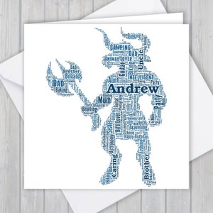 Minotaure personnalisé, personnalisé, carte de vœux d’anniversaire pour les proches. mythologie, souvenir pour fils, petit-fils, neveu, meilleur ami