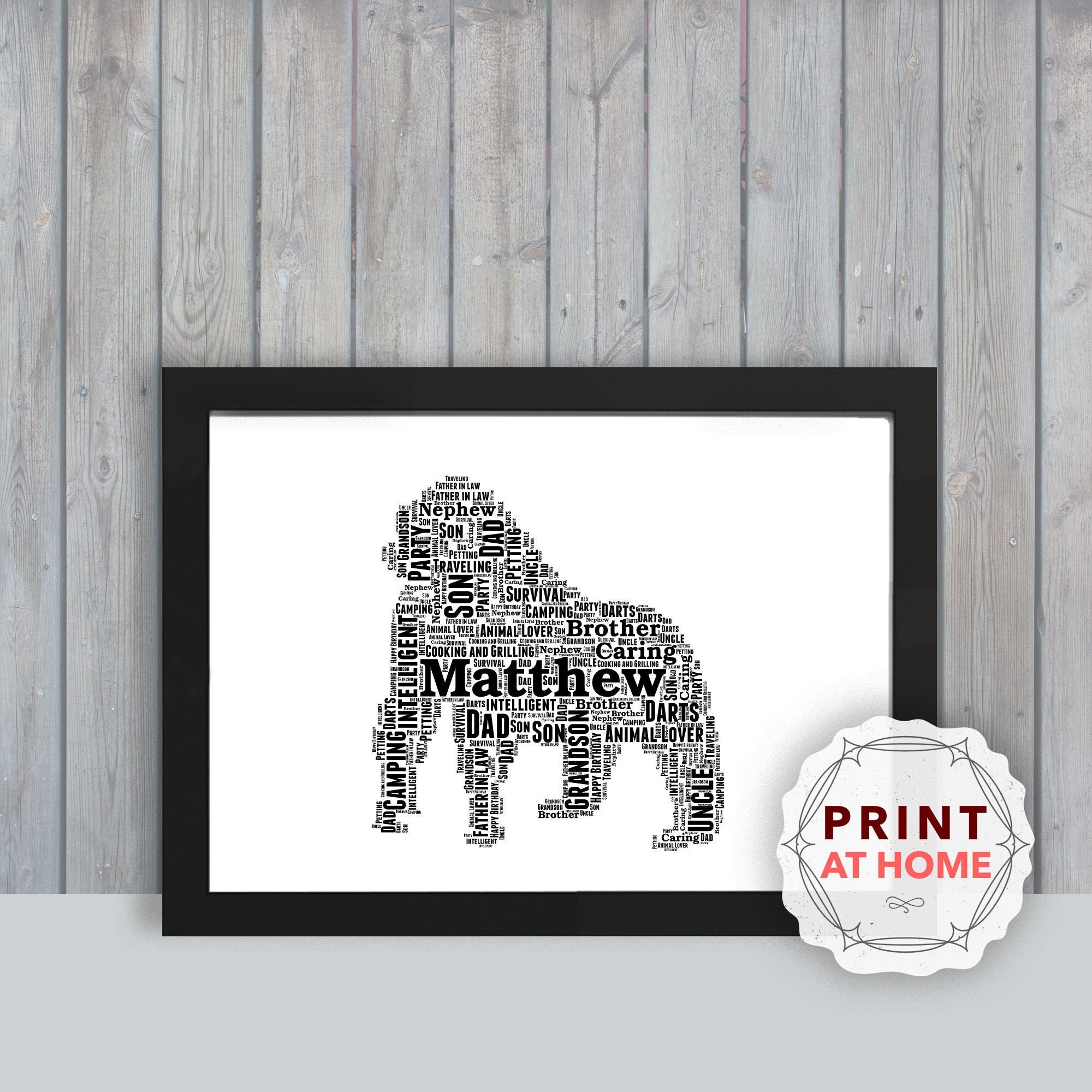Personalized Gorilla Print at Home Wall Art Gift Keepsake Etsy UK
