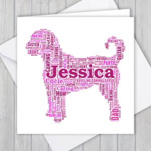 Labradoodle, Personnalisé, Carte de voeux d'anniversaire, Souvenir de remerciement unique | Épouse, mari, maman, papa, fils, fille, ami, promeneur de chien
