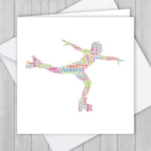 Biglietto di auguri personalizzato per pattinaggio a rotelle. Aggiungi le tue parole per creare un ricordo unico per tuo figlio, figlia, nipote o nipote