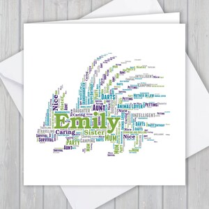 Porco-espinho personalizado, cartão de aniversário, aniversário exclusivo ou lembrança de agradecimento | Esposa, Marido, Mãe, Pai, Filho, Filha, amigo,