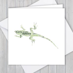 Lagarto personalizado, cartão de felicitações de aniversário, lembrança única de aniversário ou agradecimento | Esposa, marido, mãe, pai, filho, filha, amigo