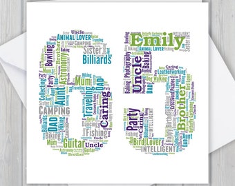 Personalised 65th Birthday greeting card, Unique anniversary or Retirement keepsake gift for Wife, Husband, Mum, Dad, Son, Daughter, friend,