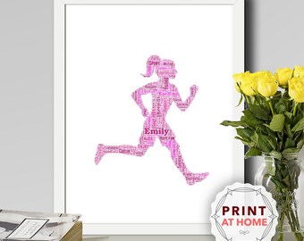 Personalised Running, Print At Home, art gift, Unique keepsake, for Her, Him, Friend, Husband, Mom, Mum, Dad  - SPO023
