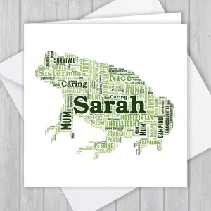 Crapaud personnalisé, carte de vœux d’anniversaire, anniversaire unique ou souvenir de remerciement | Femme, Mari, Maman, Papa, Fils, Fille, Ami,