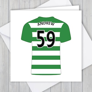 Biglietto d'auguri con maglietta da calcio, personalizzato - 59° compleanno, ricordo unico / Lui, Uomini, Ragazze, Ragazzi, Papà, Figlio, Figlia, Nipote, Fratello