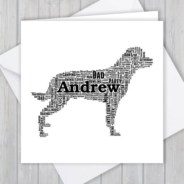 Personalised, Rottweiler, Birthday greeting card, Unique thank you keepsake | Wife, Husband, Mum, Dad, Son, Daughter, friend, dog walker