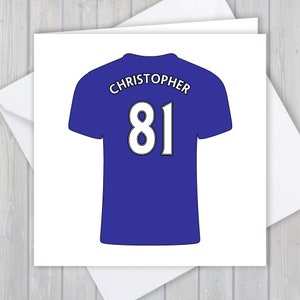 Biglietto d'auguri personalizzato per maglia da calcio - 81° compleanno, ricordo unico / Lui, Uomini, Ragazze, Ragazzi, Papà, Figlio, Figlia, Nipote, Fratello