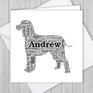 Spaniel de água irlandês, personalizado, cartão de felicitações de aniversário, lembrança de agradecimento exclusiva, esposa, marido, mãe, pai, filho, filha, passeador de cães