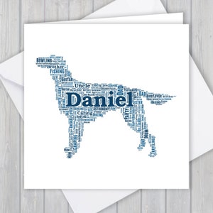 Setter, personalizado, cartão de felicitações de aniversário, lembrança de agradecimento única | Esposa, marido, mãe, pai, filho, filha, amigo, passeador de cães