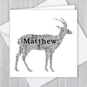 Antilope personnalisée, carte de voeux d'anniversaire, anniversaire unique ou souvenir de remerciement | épouse, mari, maman, papa, fils, fille, ami,