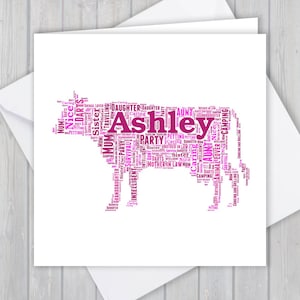 Vaca personalizada, cartão de aniversário, aniversário exclusivo ou lembrança de agradecimento | Esposa, Marido, Mãe, Pai, Filho, Filha, amigo,