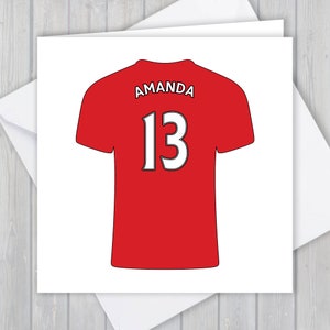 Cartão personalizado da camisa do futebol - 13o aniversário, lembrança original | Ele, Homens, Meninas, Meninos, Pai, Filho, Filha, Neto, Irmão