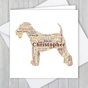 Airedale Terrier, personalizado, tarjeta de felicitación de cumpleaños, recuerdo de agradecimiento único / esposa, esposo, mamá, papá, hijo, hija, paseador de perros