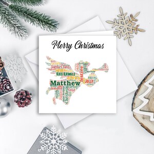 Ange de Noël personnalisé, carte de Noël festive pour la période des fêtes. Personnalisé, sur mesure, souvenir pour la famille, les amis, papa, maman