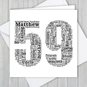 Biglietto di auguri personalizzato per il 59° compleanno, regalo unico per anniversario o ricordo di pensionamento per moglie, marito, mamma, papà, figlio, figlia, amico,