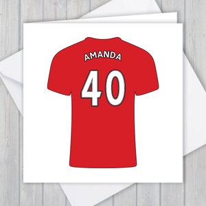 Personalisierte Grußkarte 40. Geburtstag - Fußball Shirt Grußkarte - 40 Jahre Geburtstag, einzigartiges Andenken | Ihn, Männer, Mädchen, Jungen, Papa, Sohn, Tochter, Enkel, Bruder