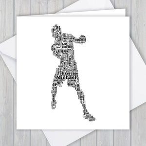Biglietto di auguri di boxe personalizzato. Aggiungi le tue parole per creare un ricordo unico per tuo figlio, figlia, mamma, papà, fidanzato o fratello