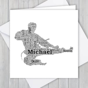 Cartão personalizado de Karatê. Adicione suas próprias palavras para criar uma lembrança exclusiva para seu filho, filha, mãe, pai, neta ou neto