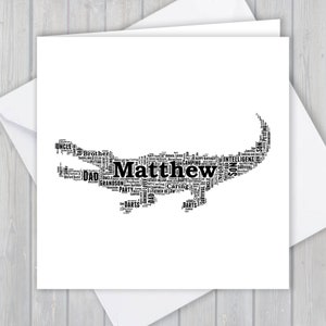 Jacaré personalizado, cartão de aniversário, aniversário exclusivo ou lembrança de agradecimento | Esposa, Marido, Mãe, Pai, Filho, Filha, amigo,