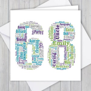 Biglietto di auguri personalizzato per il 68° compleanno, regalo unico per anniversario o ricordo di pensionamento per moglie, marito, mamma, papà, figlio, figlia, amico,