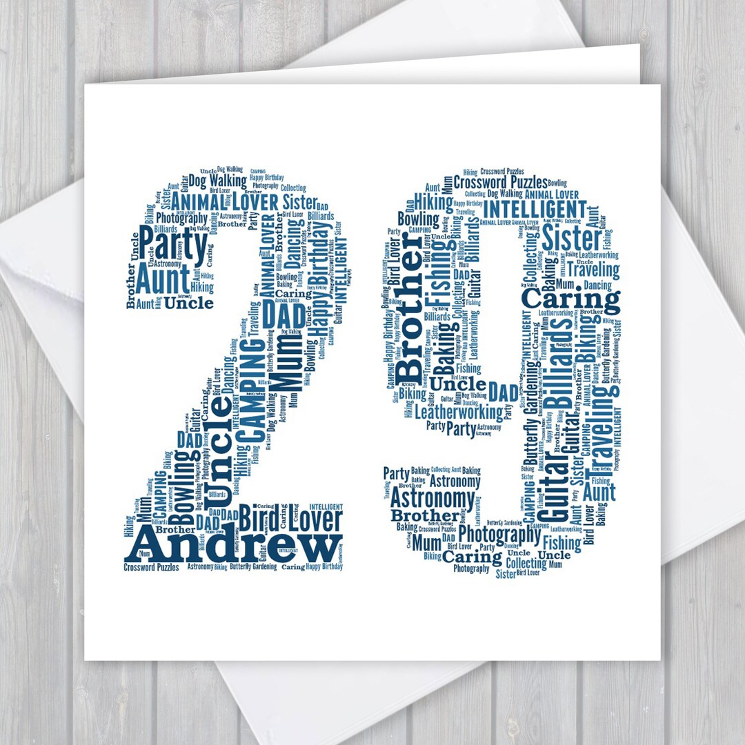 Personalised 29th Birthday Greeting Card, Unique Anniversary or ...