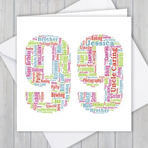 Carte de voeux personnalisée pour 99e anniversaire, cadeau souvenir unique d'anniversaire ou de retraite pour femme, mari, maman, papa, fils, fille, ami,
