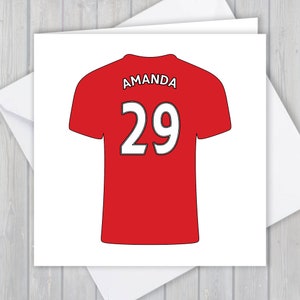 Cartão personalizado da camisa do futebol - 29o aniversário, lembrança original | Ele, Homens, Meninas, Meninos, Pai, Filho, Filha, Neto, Irmão