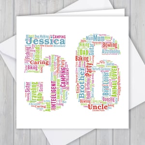 Tarjeta de felicitación personalizada de cumpleaños número 56, aniversario único o regalo de recuerdo de jubilación para esposa, esposo, mamá, papá, hijo, hija, amigo,