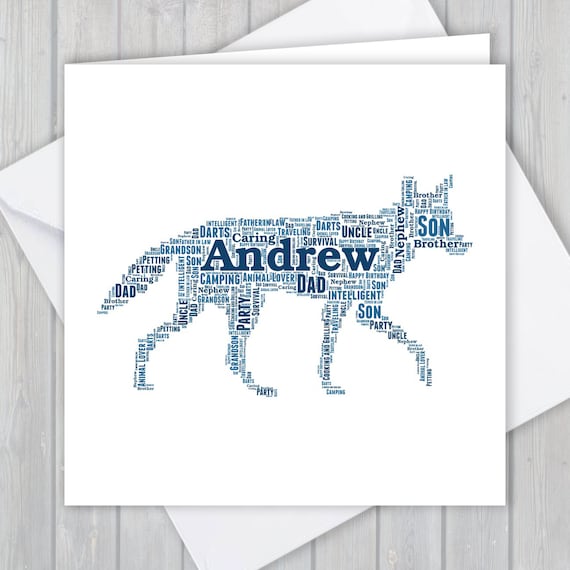 Personalised Coyote Birthday Greeting Card Unique | Etsy