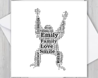 Personalized Orangutan Word Art Greeting Card: Unique Keepsake Ani157