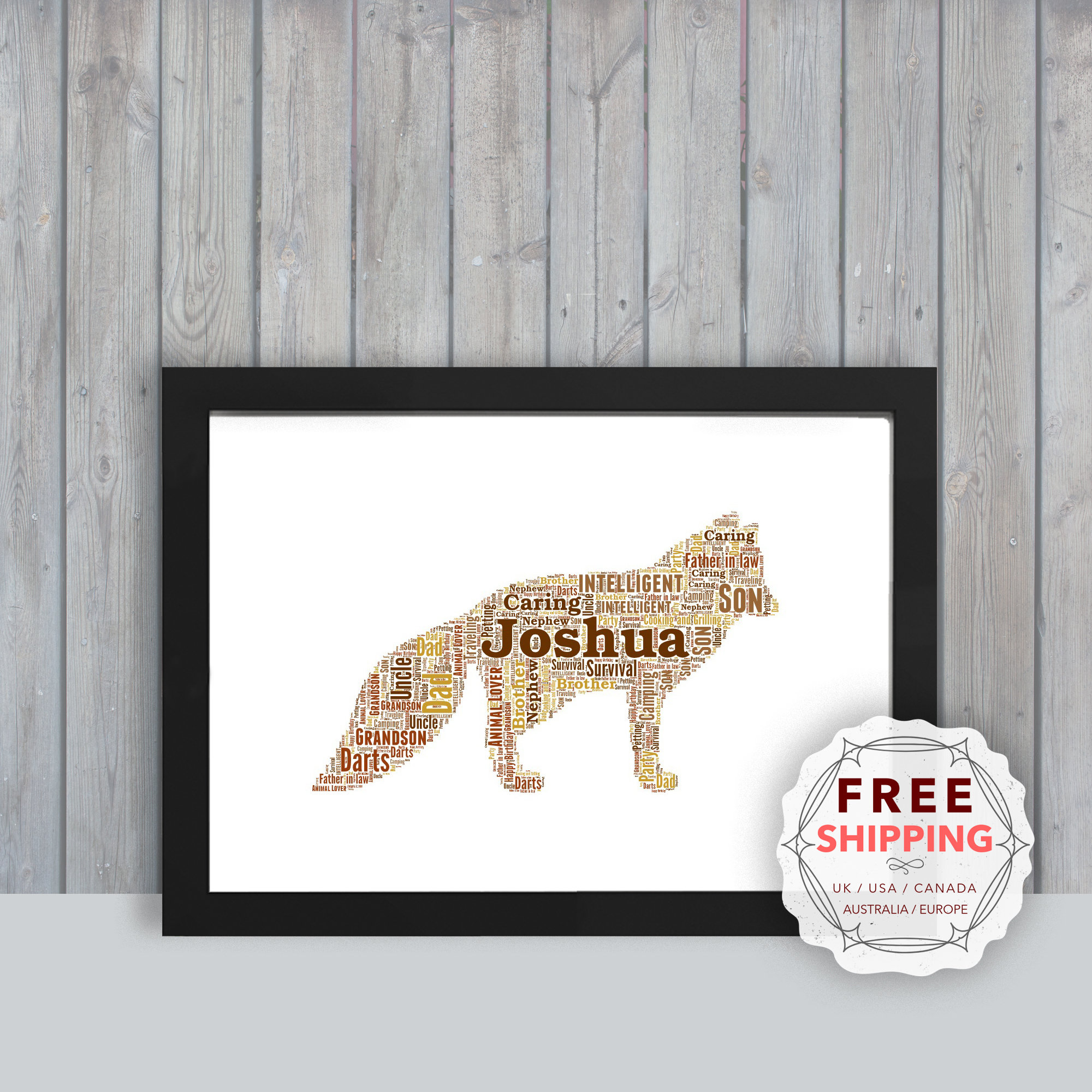 Personalized Arctic Fox Word Art Print: Unique Keepsake Gift