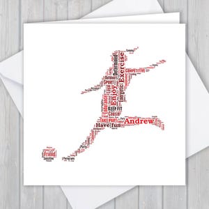 Personalisierte Fußballspielerin Wort Kunst Grußkarte, Einzigartiges Andenken, für Sie, Freundin, Frau, Mutter, Mutter, Schwester, Nichte