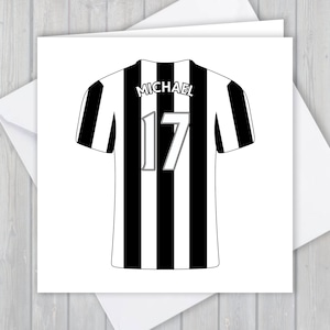 Camisa de futebol, personalizada, cartão de felicitações - 17º aniversário, lembrança única | Ele, Homens, Meninas, Meninos, Pai, Filho, Filha, Neto, Irmão