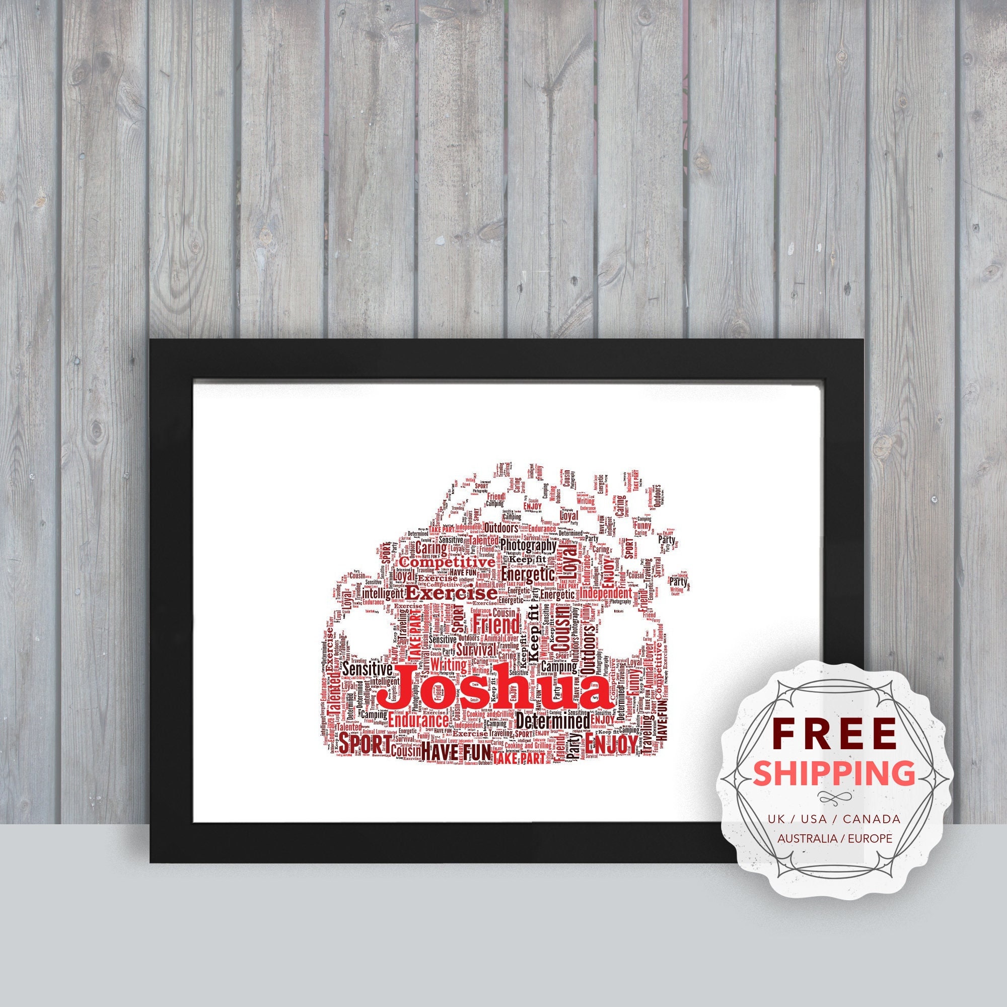 Motor Pool Monogram Personalized Motor Sport Word Art - Framed Keepsake Gift SPO020 - Etsy