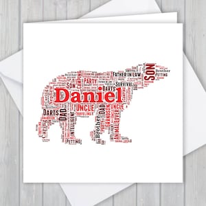 Ours polaire personnalisé, carte de vœux d’anniversaire, anniversaire unique ou souvenir de remerciement | Femme, Mari, Maman, Papa, Fils, Fille, Ami,