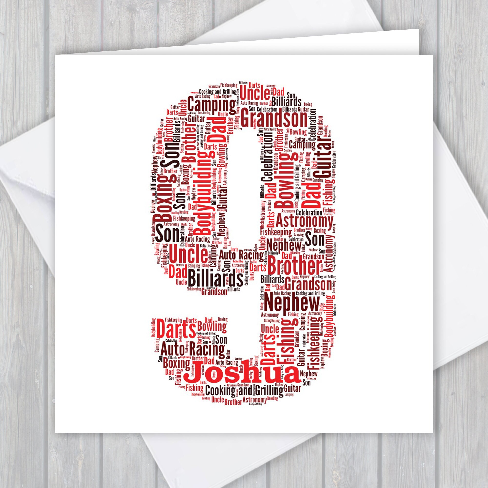 Personalized 9th Birthday Card: Word Art Keepsake GCM009 - Etsy UK