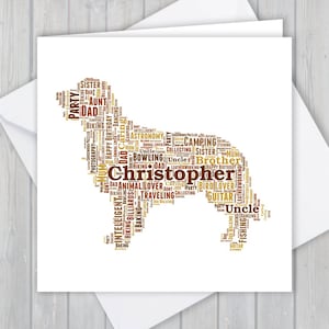Golden retriever, personnalisé, carte de voeux d'anniversaire, souvenir de remerciement unique femme, mari, maman, papa, fils, fille, ami, promeneur de chien